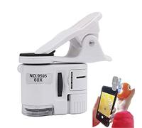 Microscopio Digital, Microscopio de Clip, 60x LED Lupa Enfoque microscopio Bolsillo Ajustado con luz