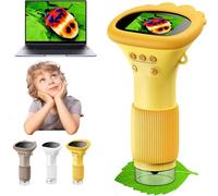 Microscopio digital, microscopio de lente Buggy de juguete, lupa Buggylens, pantalla IPS de 2 pulgadas, microscopios digitales portátiles de 1000x, microscopios de bolsillo portátiles HD (amarillo)