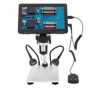 Microscopio Digital, Microscopio Digital 1200X con Pantalla de 7 Pulgadas y Microscopio de Soldadura con Soporte, 8 Luces LED para Inspección, Reparación, Soldadura 1080FHD 1080P