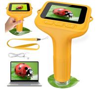 Microscopio Digital para Niños con Pantalla IPS de 3.0'', Recargable 1000x, Electrónico con 8 Luces LED - Regalo para Cumpleaños/Navidad/Año Nuevo