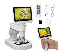 Microscopio digital para niños, microscopio portátil 100x-1600x para experimentos científicos