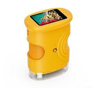 Microscopio digital recargable con aumento de 1000X, resolución de video 4K, pantalla IPS de 2 0 pulgadas, 8 luces LED, enfoque manual, puerto para educación e investigación (naranja)