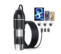 Microscopio Digital USB, Aumento de 50x-1600x de Mano, 1440P HD 8 Luces LED, microscopio portátil Compatible con Dispositivos iOS y Android, cámara de microscopio portátil de 2 MP para Adultos, niños