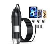 Microscopio Digital USB, Aumento de 50x-1600x de Mano, 1440P HD 8 Luces LED, microscopio portátil Compatible con Dispositivos iOS y Android, cámara de microscopio portátil de 2 MP para Adultos, niños