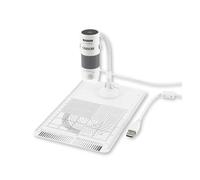 Microscopio digital USB con iluminación LED Carson eFlex, aumento efectivo 78x-324x con soporte y base flexibles, herramienta científica de microscopía digital, blanco (MM-840)