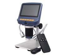 Microscopio digital USB con soporte y control remoto, microscopio electrónico de 4.3 pulgadas con luz de relleno externa para soldadura, PCB, reloj, reparación de teléfono, evaluación de joyas