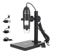 Microscopio Digital USB de 1600X y 2MP, lupa Digital portátil ajustable de 8 LED, endoscopio de aumento electrónico HD(Square 5x5x0.5mm)