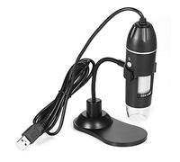 Microscopio Digital USB Profesional con 8 LED 0X - 1000X Cámara de 0.3MP Geevorks Zoom Digital Microscopio con Soporte Ajustable de 360 ° y Regla de Calibración Compatible Window 7 8 10 Android y Mac