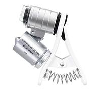 Microscopio Educativo de Campo de Bolsillo con Pinza Levenhuk Zeno Cash ZC4 60x, con Iluminación LED y UV, para Niños, Estudiantes y Uso Profesional, Compatible con iPhone y Android