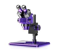 Microscopio electrónico trinocular estéreo industrial, aumento de 6,5-60X, soporte de un solo brazo, for estudiantes y adultos.