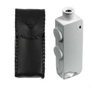 Microscopio en miniatura con zoom ajustable de 160X 200X e iluminación LED para inspección de divisas y muestras, lupa portátil con estuche