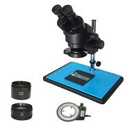Microscopio enviado desde Rusia Big Table Zoom 3.5x-90x Industrial Binocular Stereo Microscopio Ampliación +56 Kits de luces LED ajustables (Color: 3.5X 90X Blanco) (3.5X 90X Negro)