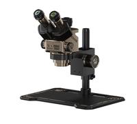 Microscopio estereoscópico trinocular industrial de robótica mecánica 7060T-TG con zoom continuo 7-60X, ocular WF10X25, adaptador de cámara CCD 0.45X