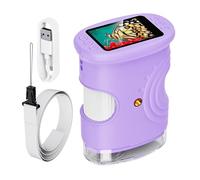 Microscopio manual para niños, juguete educativo recargable 1000X, microscopio portátil digital con pantalla de 5 cm - Ideal para escuela, laboratorio, naturaleza, niños y niñas
