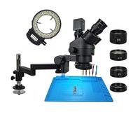 Microscopio Microscopio, 38MP 90x Soporte Giratorio Soldadura estéreo trinocular Cámara Digital USB 144 LED LED para reparación de teléfonos móviles (Color : 38MP Black 144 LED)