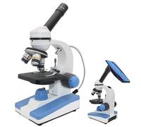 Microscopio Microscopio biológico, microscopio monocular 2000X 360 Cabeza giratoria Superior USB LED y Fondo Ajustado Iluminado