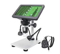 Microscopio Microscopio Digital, 1200x LED 7 "HD Pantalla HD Microscopio Microscopio Reparación Microscopio Industrial con Base de elevación de Metal