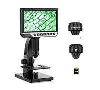 Microscopio, Microscopio Digital 2000X 7 IPS 12MP 1080P Laboratorio biológico Cámara Lente Dual con Control Remoto para Estudiantes, Laboratorio Escolar(32GB No RC)
