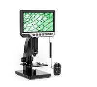 Microscopio, Microscopio Digital 2000X 7 IPS 12MP 1080P Laboratorio Biológico Cámara Lente Dual con Control Remoto para Estudiantes, Laboratorio Escolar