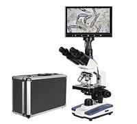 Microscopio Microscopio, microscopio Digital de Laboratorio biológico LED + Ocular electrónico + Pantalla de Datos USB de Pantalla LCD de 9 Pulgadas