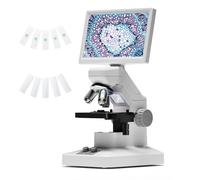 Microscopio, Microscopios Profesionales for niños y Estudiantes, Microscopio biológico Digital con WiFi, Platina XY de 1600 aumentos, 7 Pulgadas
