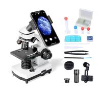 Microscopio Monocular para Estudiantes Niños, Aumento de 100-2000x, Potente Microscopios Biológico Educativo con Adaptador teléfono, Muestras Biológicas, operación Equipo