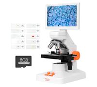 Microscopio Niños Adultos, MatataStudio MT3-4 1200x Microscopio Digital USB con Pantalla 1080P de 7" Calibrador Vernier Portaobjetos 5MP COMS Microscopios Biológico Profesional para Lab y Escolar