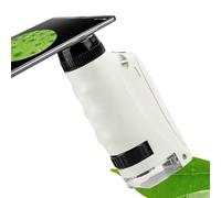 Microscopio para juguete científico con aumento 60X-120X | Microscopio de bolsillo con luces LED para el hogar escuela laboratorio experiencias descubrimiento cumpleaños Navidad