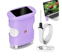 Microscopio para | Juguete Educativo científico Recargable 1000X - Microscopio Digital portátil con Pantalla de 5 cm | para niños niñas Escuela hogar exploración al Aire