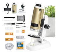 Microscopio para - Microscopio HD 2 en 1 100x-250x para con luz LED y UV 26 piezas/conjunto,Divertido kit de varilla de microscopio, microscopio de teléfono ajustable para niños y niñas mayores de