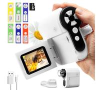 Microscopio para niños a partir de 8 años de edad, 100 x - 1000 x microscopio portátil de bolsillo con pantalla IPS de 2,0 pulgadas y 6 LED, microscopio digital ajustable para observar y aprender