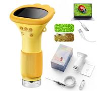 Microscopio para niños - ABS portátil de mano 1000X Magnificación | Microscopio de bolsillo educativo para niños estudiantes de edades 8 a 12 | Lightweight Learning Science Tool