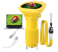 Microscopio para Niños,Microscopio de Bolsillo OUTACT con 8 LED,Microscopio Digital 1000x con Mando de Ajuste,Microscopio Infantil Portátil con 4 Niveles de Ajuste,Mini Microscopio con Función de Foto