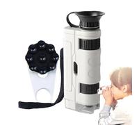 Microscopio para niños, Microscopio de bolsillo para niños - Microscopio de aumento de cámara 100x - Juego de aprendizaje temprano interactivo, Discovery Scope, explore el aire libre sin esfuerzo con