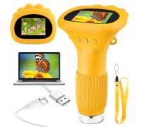 Microscopio para Niños, Microscopio Digital Niños con Pantalla IPS 2,0'' & 8 Leds, Micros-copio Portatil, Micros-copio Digital Microsc-opio para Descubrimientos al Aire Libre