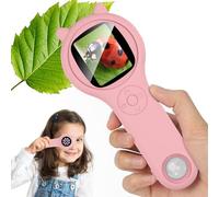 Microscopio para niños, Vankarr microscopio de Mano 500X con Pantalla IPS 2,0", Juguete Educativo de Bolsillo para el Mundo microscópico, para Ciencia, cumpleaños y Navidad, Rosa