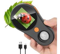 Microscopio para niños, Vankarr microscopio de Mano 500X con Pantalla IPS 2,0", Juguete Educativo de Bolsillo para el Mundo microscópico, para Ciencia, cumpleaños y Navidad, Negro