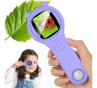 Microscopio para niños, Vankarr microscopio de Mano 500X con Pantalla IPS 2,0", Juguete Educativo de Bolsillo para el Mundo microscópico, para Ciencia, cumpleaños y Navidad, Morado