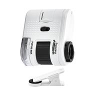 Microscopio pequeño de alta precisión con iluminación LED portátil, herramienta de investigación científica, lupa de joyería, ABS, educativa