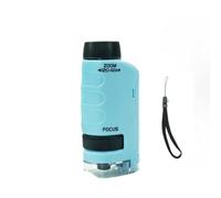 Microscopio portátil de 120x, lupa de bolsillo LED HD con zoom de 60x-120x, funciona con pilas para uso en exteriores, pasatiempos en casa, herramienta educativa (azul)