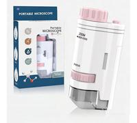 Microscopio Portátil Funmo 80X-200X con Iluminación LED para Niños, Azul, Plástico (A)