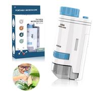 Microscopio Portátil Funmo 80X-200X con Iluminación LED para Niños, Azul, Plástico (D)