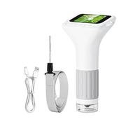 Microscopio portátil - Lente digital de bolsillo 1000X | Microscopio con pantalla IPS para niños y adultos - Luz LED de enfoque manual para estudio, escuela, hogar, actividades al aire
