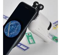Microscopio portátil para niños, aumento de 60x 120x con LED, perfecto para experiencias de aprendizaje al aire libre (blanco)