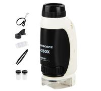 Microscopio portátil para niños - Microscopio de bolsillo 50x -25x Kit de microscopio iluminado con LED | Proyecto STEM en edad preescolar, microscopio educativo para Student Science Lab