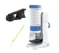 Microscopio portátil para niños - Microscopio Educativo Compacto con Luces LED | Microscopio de Bolsillo para niñas y niños, Herramienta de exploración al Aire Libre para Plantas, Textiles, Act