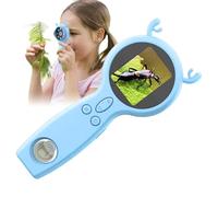 Microscopio portátil para niños, portátil 50X, lupa digital HD, dos lentes, soporta toma de fotos y videos, lupa, para colección de monedas