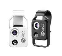 Microscopio portátil para teléfono móvil 200X con LED y macro de clip universal, microscopio de teléfono celular, lente de aumento de joyería de identificación HD, compatible con la mayoría de