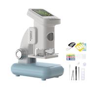 Microscopio portátil recargable para niños con pantalla LCD, ranura para tarjeta de memoria, soporte ajustable para exploración en interiores y exteriores, microscopio digital con soporte