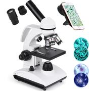 Microscopio Profesional para Adultos con Adaptador de Teléfono, Juego de Portaobjetos de Microscopio para Laboratorio Escolar, Hogar, Investigación Científica Biológica